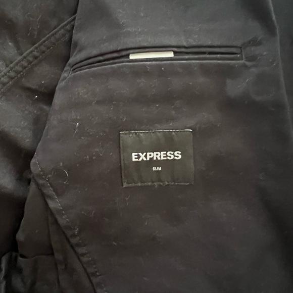 Express Slim Black Stretch Twill Modern Chino Blazer 40R - Picture 6 of 7